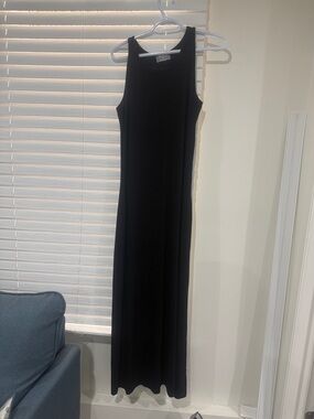 Sleek Black Maxi Tank Dress by